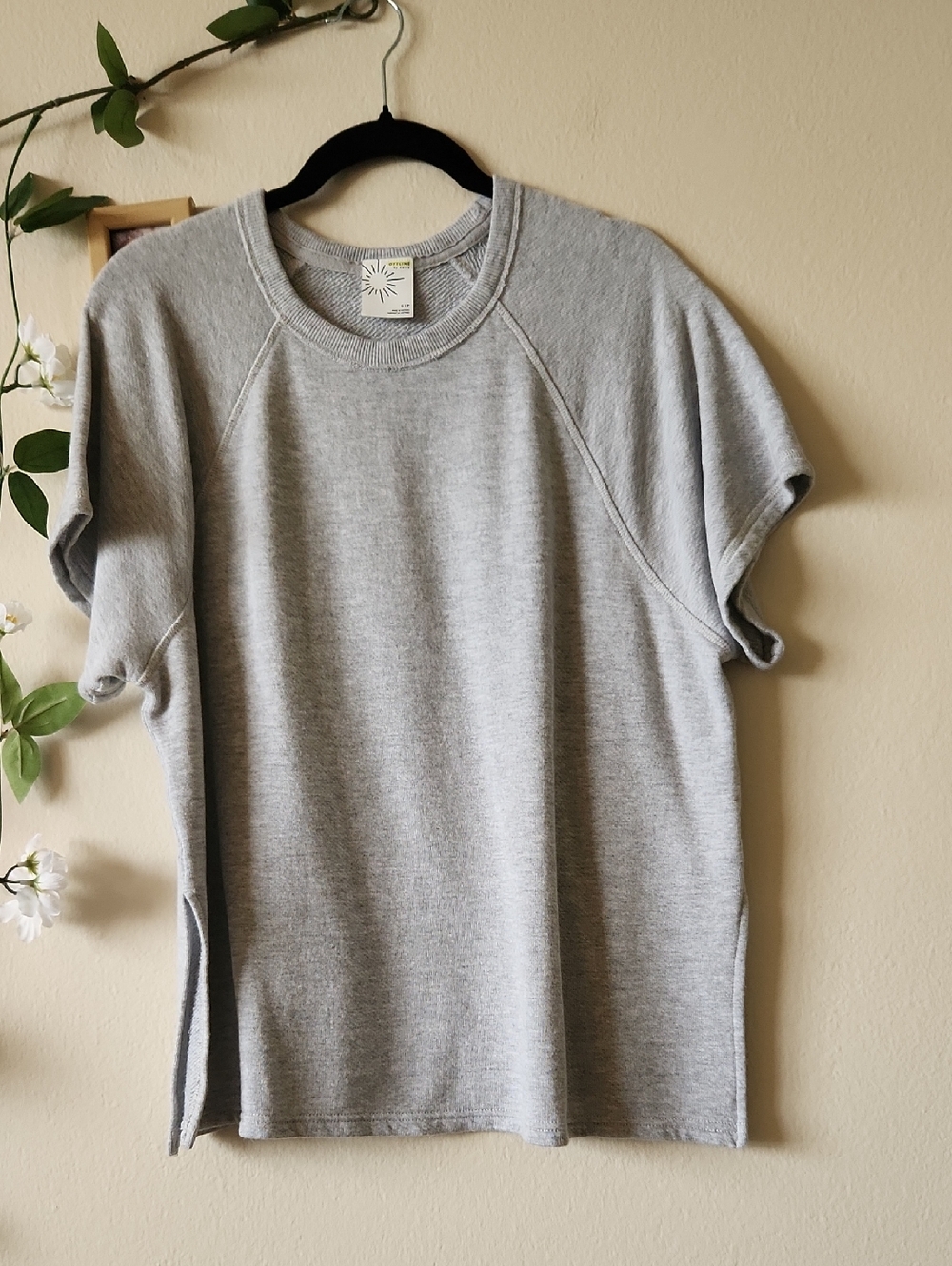 aerie Light Gray Keep It 100 Terry Short Sleeve T-shirt - S